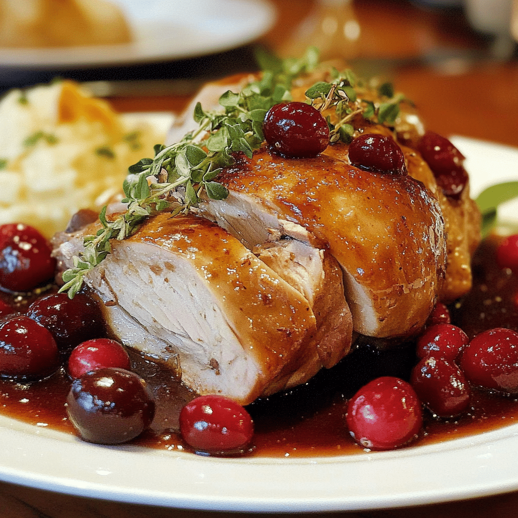 Dinde rôtie sauce cranberries