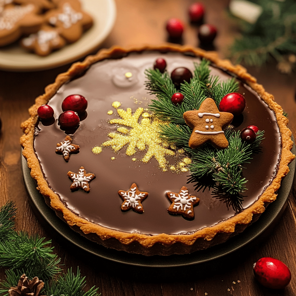 Crostata al cioccolato e pan di zenzero