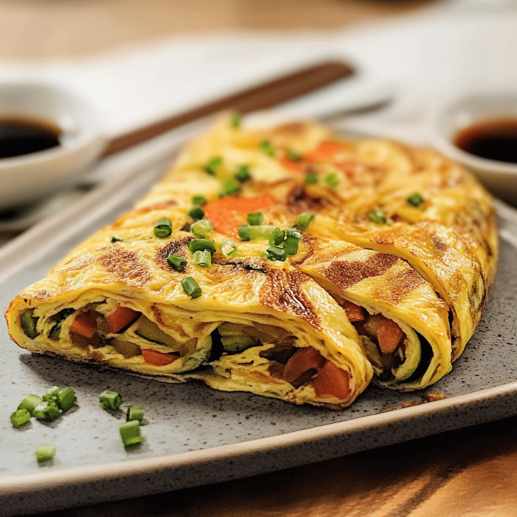 Omelette japonaise aux légumes
