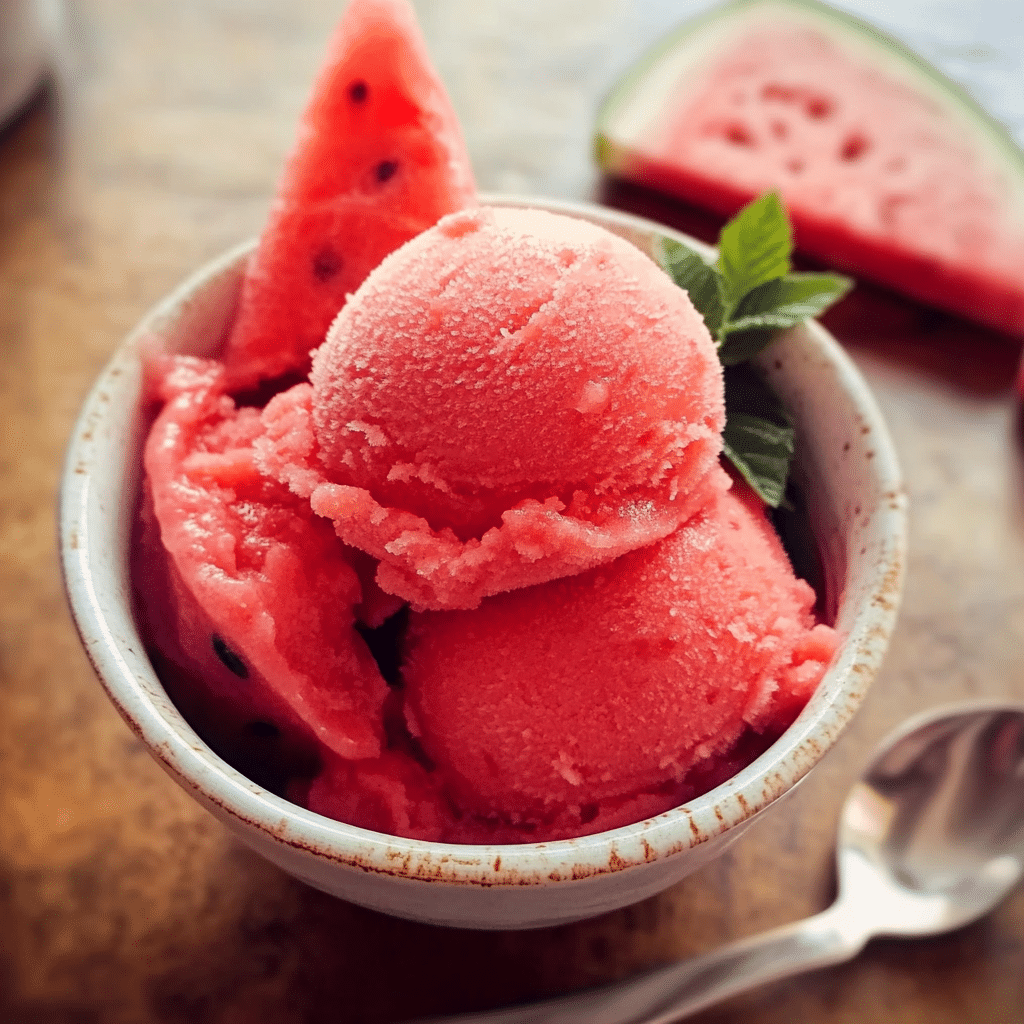 Sorbet Pastèque Sans Sorbetière