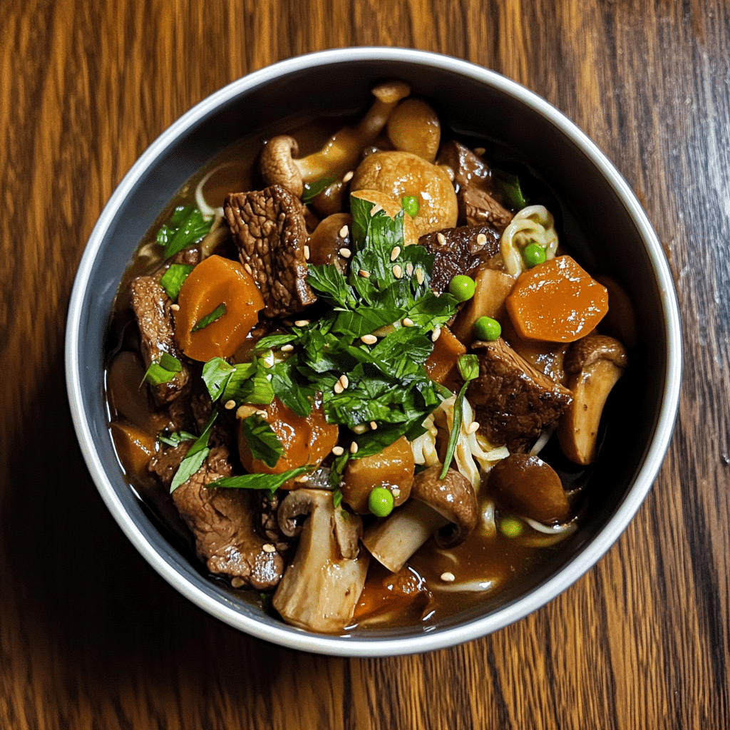 Ragoût bœuf champignons dashi