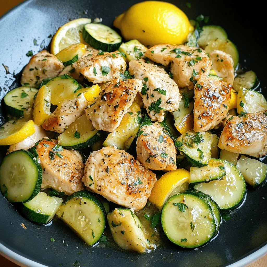 Poulet courgettes citron