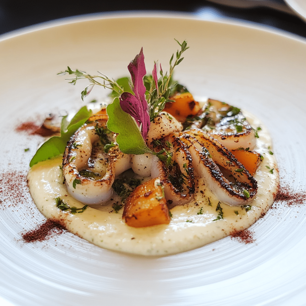 Calamars Grillés Herbes Ricotta